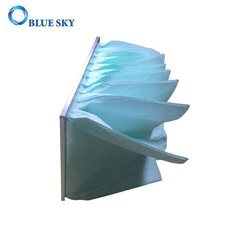 空調HVACシステムと互換性のある合成繊維ポケットエアフィルター集塵機バッグフィルター